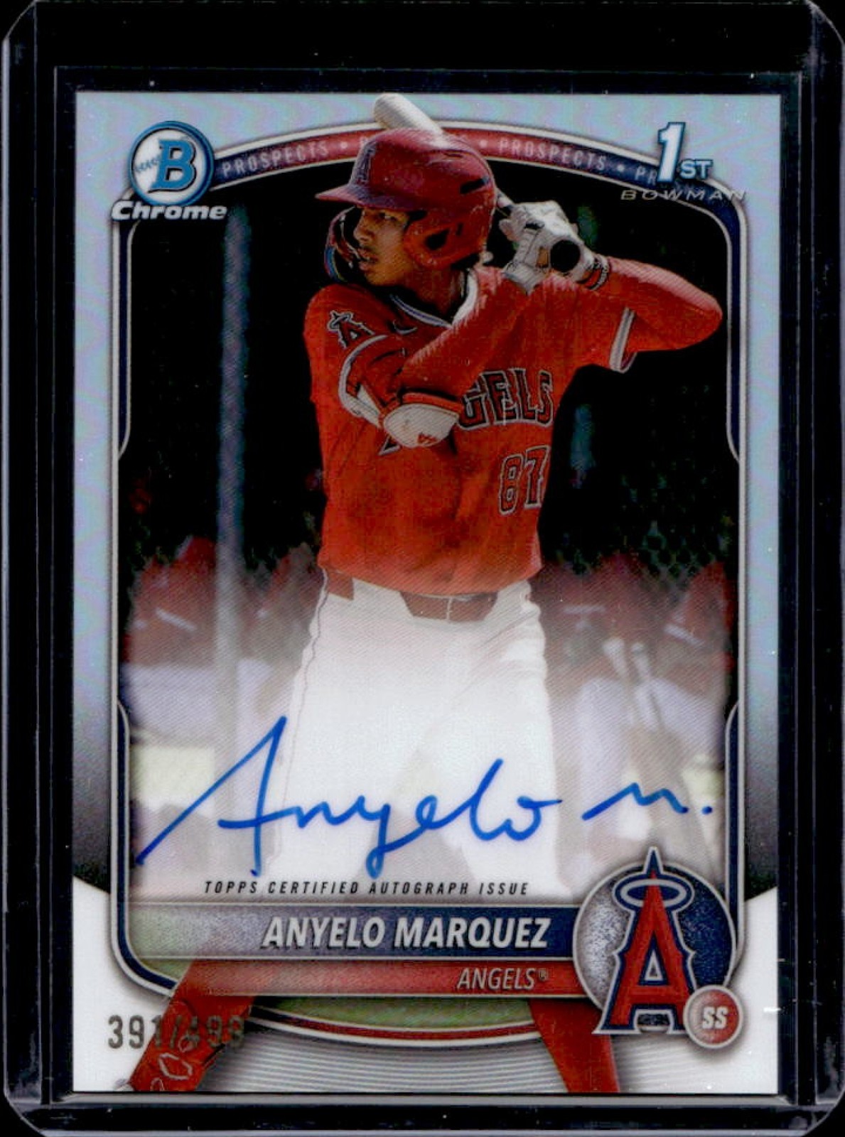 2025 Bowman Chrome Anyelo Marquez Auto Refractor 1st #391/499 Angels