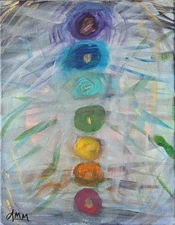 Chakra Colors Modern Original Abstract 11x14 Canvas Spiritual Decor Yoga