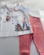 0-3 Months PETER RABBIT BNWT Baby Girl Clothes Gorgeous 2 Piece Set-Pink Cream