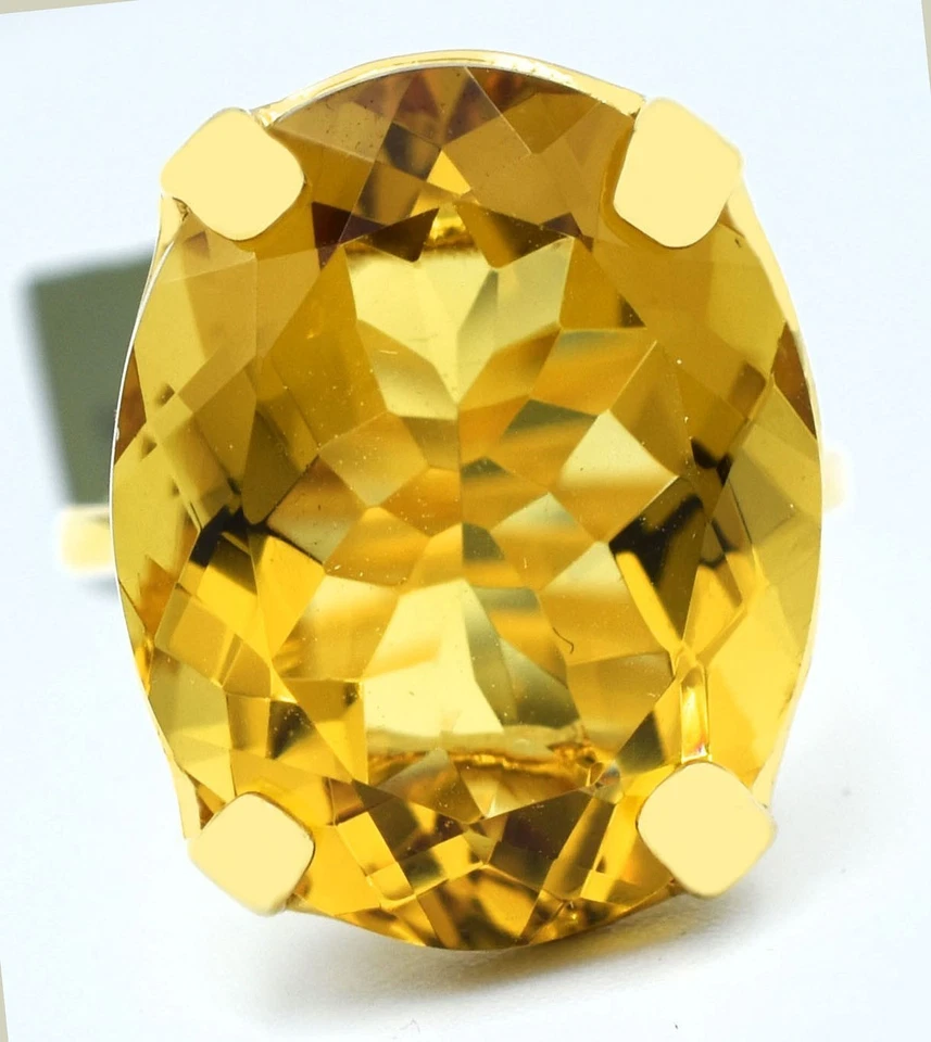 ANILLO TOPACIO AMARILLO GENUINO 18,82 quilates oro 10K *** Servicio de tasación gratuito *** Foto 2 de 4