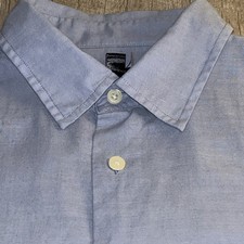 John Varvatos Size Large Long Sleeve Ink Blue Button Down Shirt