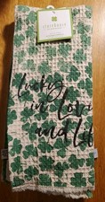 Storehouse St Patrick's Day 3pk Lucky In Love  Life Shamrocks    Kitchen Towels