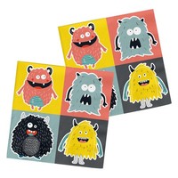 Folat 68352 Servietten Monster Bash 33X33Cm-20 StüCk, Mehrfarbig