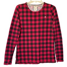 Lucky Brand 2 Piece Pajama Set Womens S Red Black Buffalo Plaid Holiday Classic