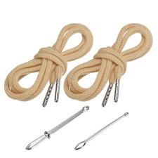 2pcs 51 Inch Replacement Drawstring Cords with Threaders, Khaki