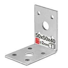 Winkelverbinder 50x50x40 mm verzinkt 2 mm Stahl Lun Fix