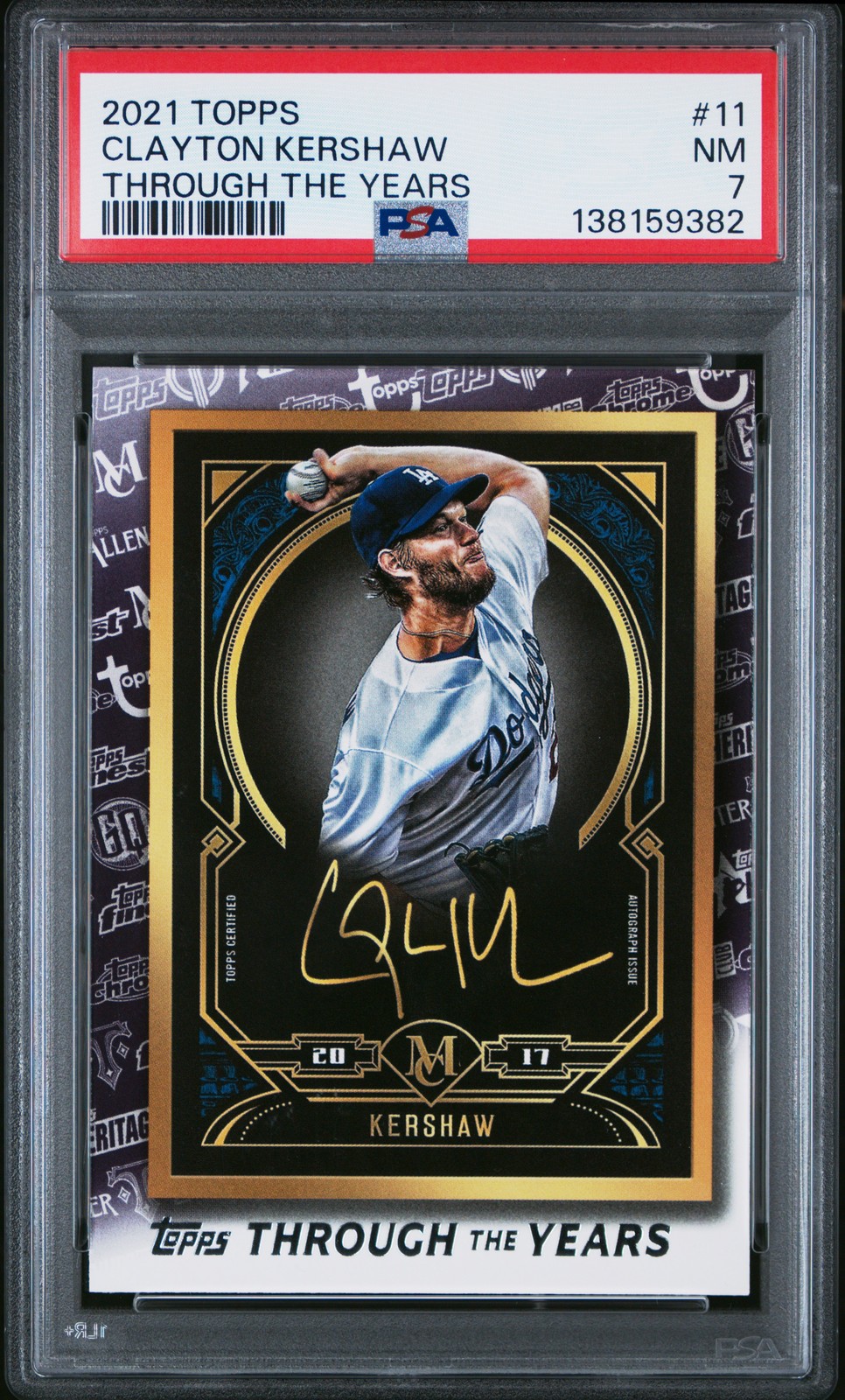 2021 TOPPS THROUGH THE YEARS #11 CLAYTON KERSHAW PSA 7