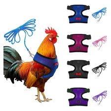 4 Pcs Adjustable Chicken Harness with Leash- 4 Styles Medium, 4