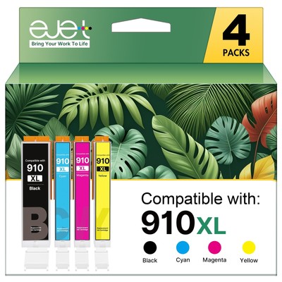 ejet 910XL Ink Cartridges for HP 910 Ink Replacement for HP 910XL Ink Cartrid...
