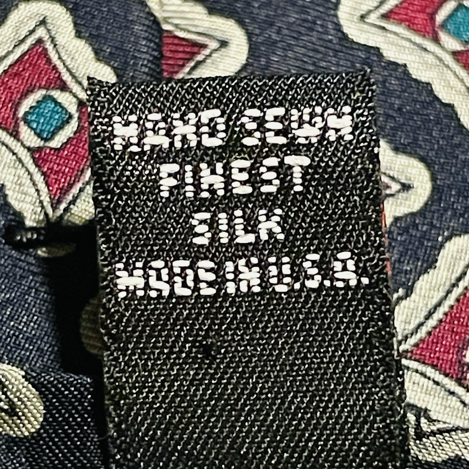 Robert Talbott Blue Interconnected Squares Silk M… - image 7