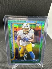 2025 Topps Chrome Football Tuli Tuipulotu- Chargers- Green Pigskin Refractor /99