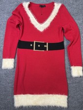 Sweater Project Xmas Sweater Dress Faux Fur Trim