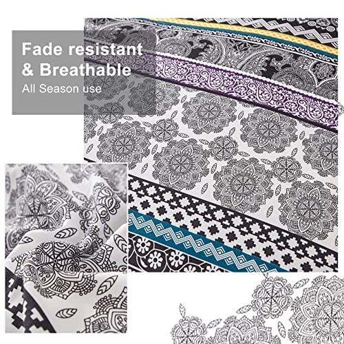 Conjunto de edredom boho tamanho King 8 peças cama em uma bolsa roupa de cama listrada boêmia  - Imagem 3 de 4