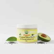 Avocado & Black Seed Whipped Shea Butter, 8 oz. by Mine Botanicals