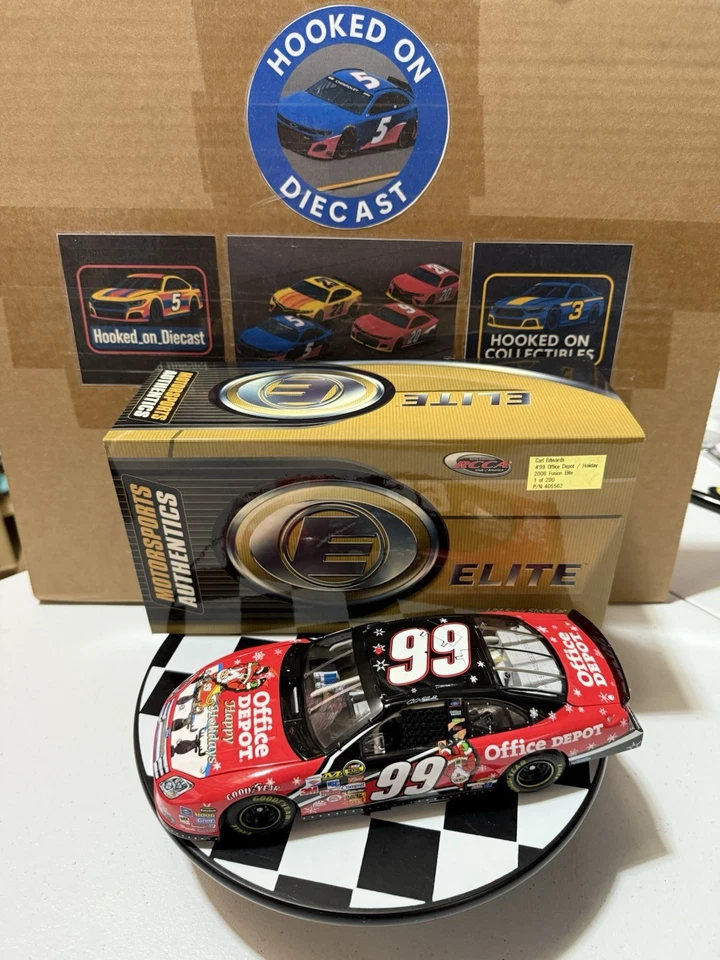 RARE* Carl Edward’s ELITE #99 Office Depot Holiday 2006 1/24 Nascar Diecast - Image 3 of 4
