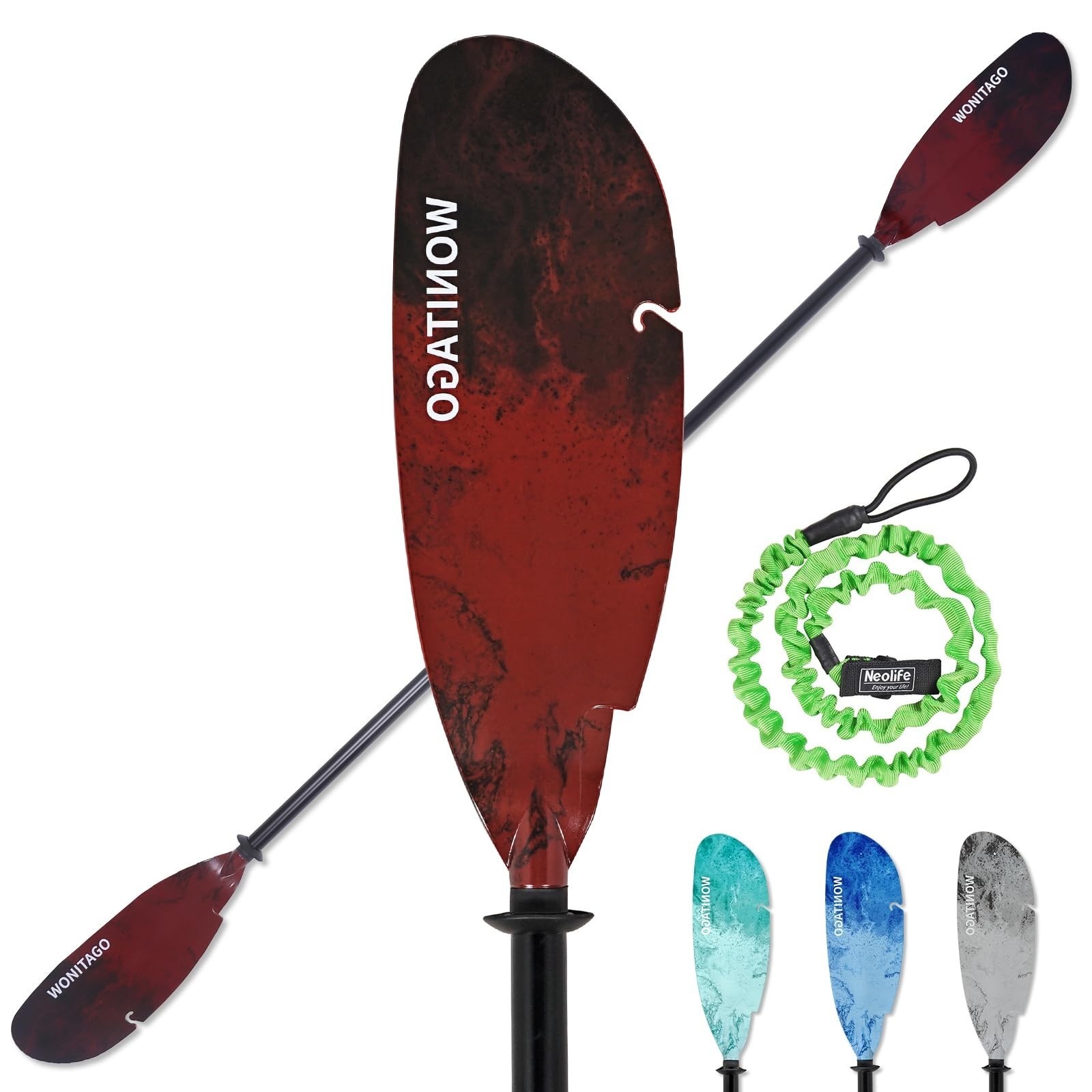 Paddles Aluminum Paddle With Plastic Blades And Paddle Leash, Fl...