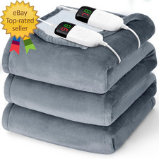 Heated Electric Blanket Queen Size - 84" X 90" Heating Blanket with Dual Control