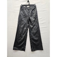 Universal Thread Womens Faux Leather High Rise Wide Leg Pants Black 8R 014096725