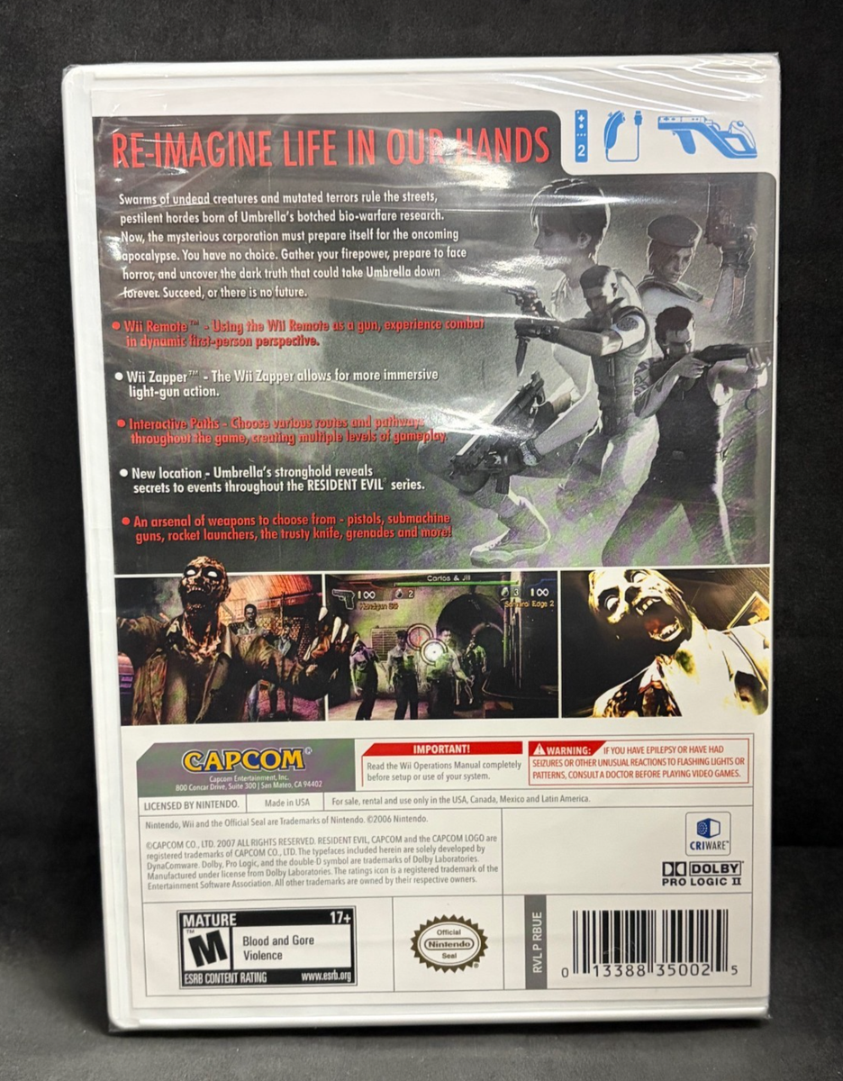 Jeu Wii Resident Evil The Umbrella Chronicles - Très Bon état, Complet Avec Boîte Et Instructions
