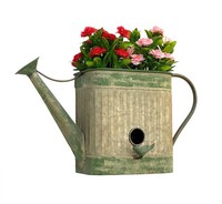 Vogelhaus Mit Blumentopf Zum AufhäNgen Metall Deko GießKanne Wetterfest 481999