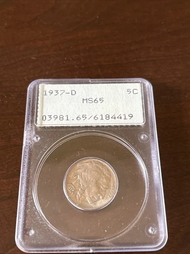 1937-D Buffalo Nickel 5c PCGS MS65 (OGH Rattler)