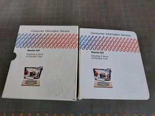 Vintage CompuServe Information Service Starter Kit Binder with Flowchart Poster