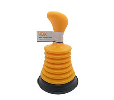 PlumbCraft Mini Drain Plunger Compact Yellow Easy Bathroom Kitchen Sink Cleaner