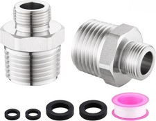 2 Pack RV Faucet Adapter 1/2 to 3/8 Inch Reducer Faucet Adapter for RV Kitchen