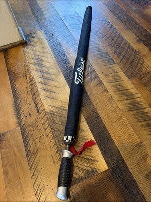 Titleist Golf Umbrella Black White Large Canopy w/Sleeve Used