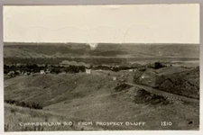 RPPC Chamberlain from Prospect Bluff, South Dakota Vintage Real Photo Postcard