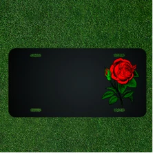 Custom Personalized License Plate With Add Names To Fancy Red Rose Design NEW