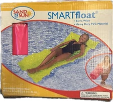 Inflatable Air Mattress PVC Neon Pink Pool Extra Wide Heavy Duty 88x34” NOS