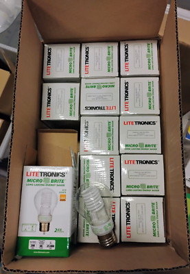 LOT OF 15 Litetronics MB-500DL Dimmable Fluorescent Eco Light Bulb 5W MicroBrite