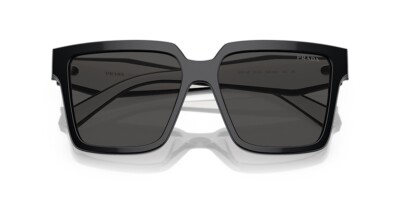Prada PR 24ZS 1AB5SO Black White Grey Lenses Women Square 