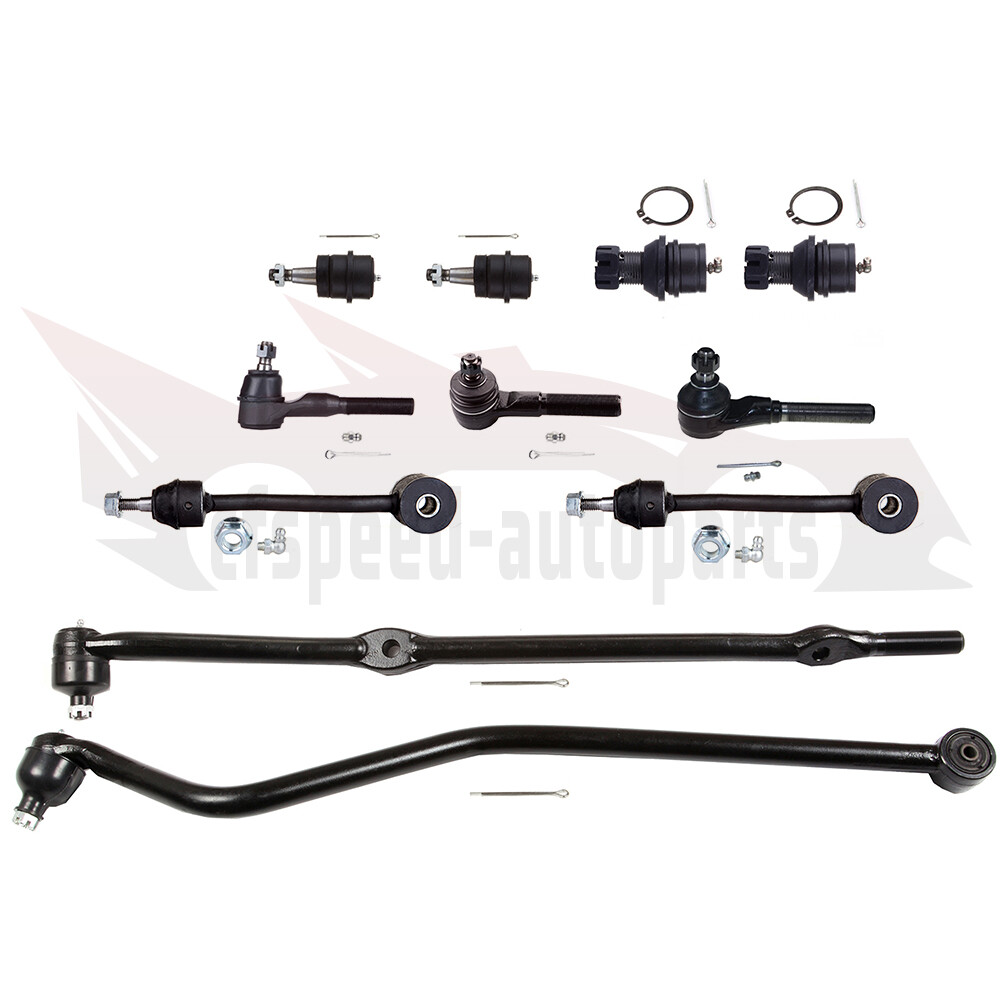 11pcs Front Outer Tie Rods Ball Joints Track Bar Sway Bars For 1997-2006 Jeep TJ