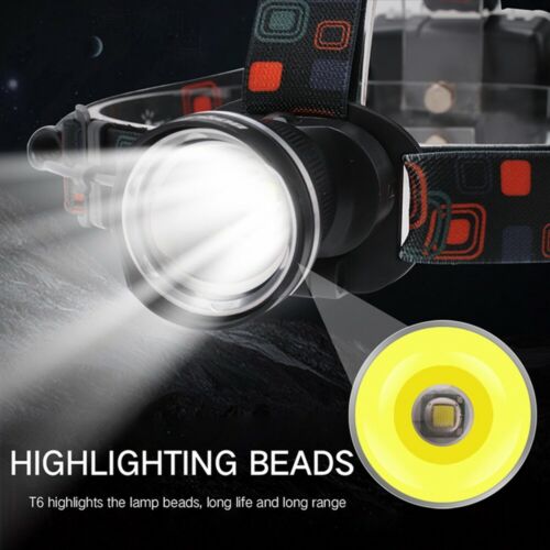 BORUiT 1000LM T6 LED Headlamp Hunting Heaflight Head Bike Light Torch AA Charger - Afbeelding 1 van 13
