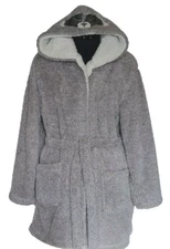 Cozy Critter Company Womens Robe One Size Sloth Hood Belted Soft Cozy Gray 