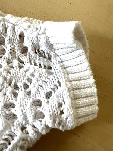 Cherokee Girls Size XS 4/5 Cardigan Sweater Knit Crochet White Lace - Picture 5 of 7
