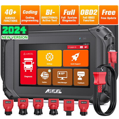 ANCEL V5 HD Heavy Duty Truck Scanner Bidirectional Diesel Diagnostic ECU Coding