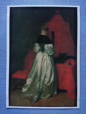 alte Ansichtskarte Postkarte AK Gerard Ter Borch Eine Dame in weißem Atlas