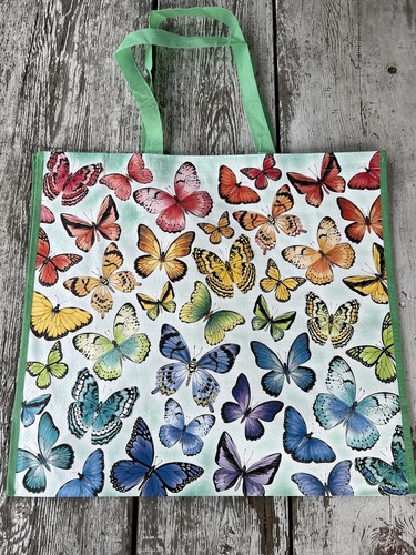 LARGE Reusable Shopping Bag 19" X 18" X 8โ Tote~COLORFUL ๐ฆ Butterflies HOMEGOOD