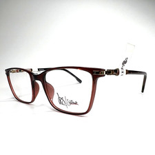 Roberto Steffani RSS 13 COL 10 Brown Crystal Square Eyeglasses 51-19 140 mm