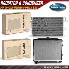 Radiator & AC Condenser Cooling Kit for Toyota 4Runner 84-91 L4 2.4L Auto Trans.