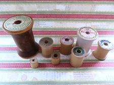 Vintage Empty Wood Thread Spools Mixed Size Brands Lot Of 8 USA And Germany
