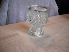 Heavy Clear Glass Footed Pineapple Candlestick Holder