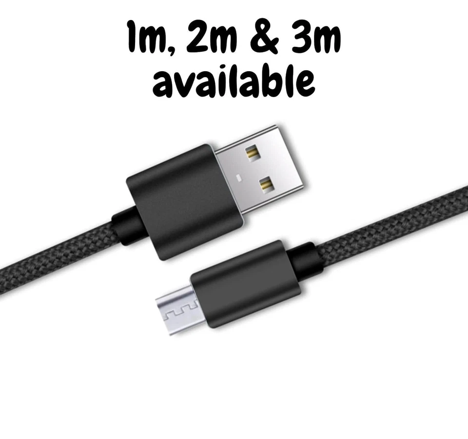 HeavyDuty Micro USB Cable High Speed Braided Fast Charger Charging Lead 1M 2M 3M - Image 4 of 4