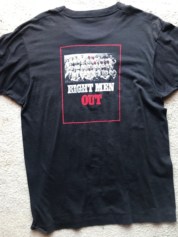 Rare cast and crew t shirt from film Eight Men Out: John Cusack, Charlie Sheen,
