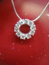 STERLING SILVER SNAKE CHAIN WITH SHIMMERING SLIDE PENDANT