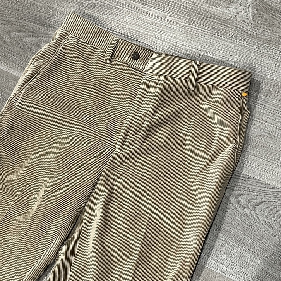 Louis Raphael Pants Louis Raphael Mens Chino Pants 33x30 Tailored Corduroy Beige Polyester ...
