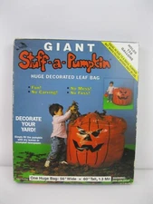 Giant Stuff A Pumpkin Leaf Bag Halloween Huge 56" x 60" SunHill Retro 1989 New